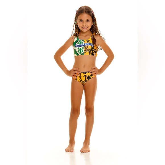 NWT Gianna Eames Girls Bikini 2 PC Set Colorful Patterned Size 2 - Picture 2 of 7